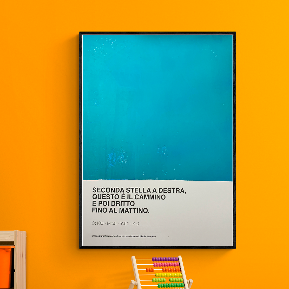 Opera Poster L'Isola che non c'è, Edoardo Bennato – Poster Artigianale Fatto a Mano a Napoli | United Colors of Naples
