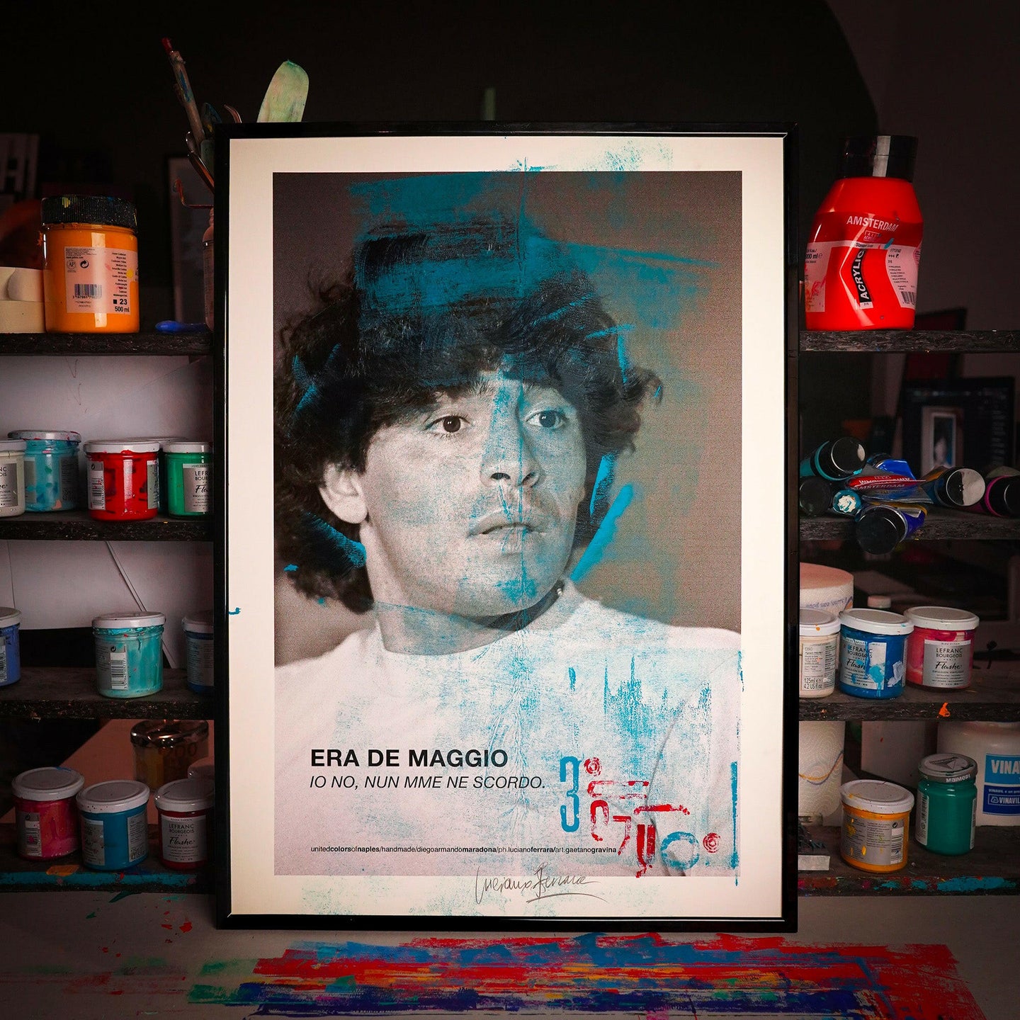 Opera poster Diego Armando Maradona, Foto di Luciano Ferrara.