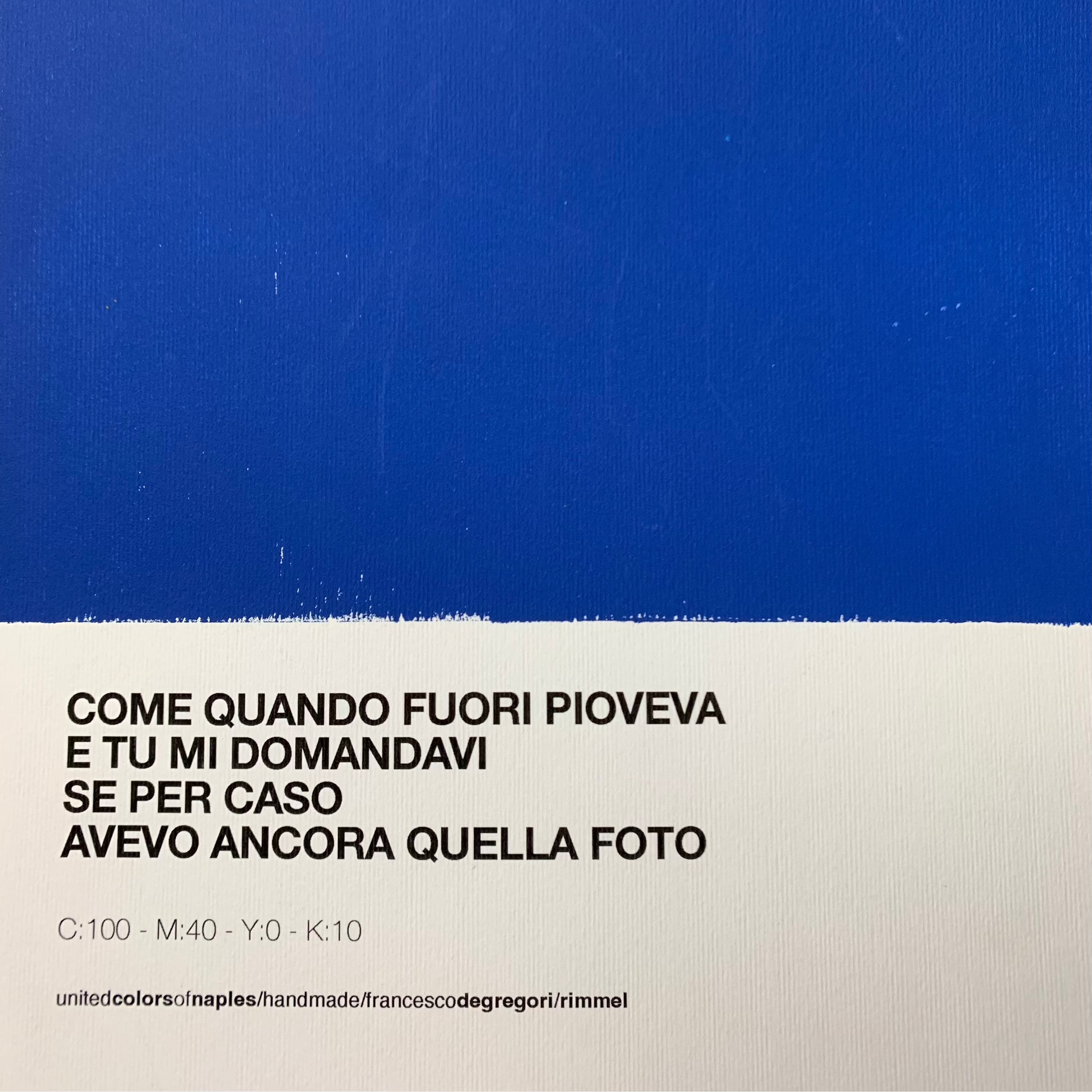 Opera Poster Rimmel, Francesco de Gregori