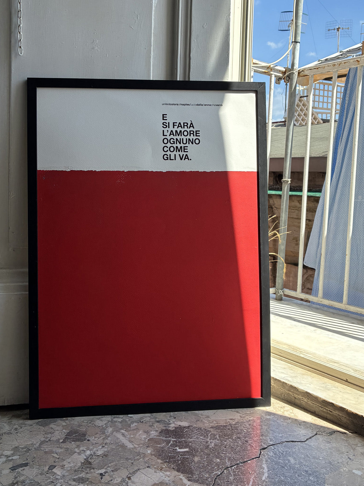 Opera Poster L'anno che verrà, Lucio Dalla – Poster Artigianale Fatto a Mano a Napoli | United Colors of Naples