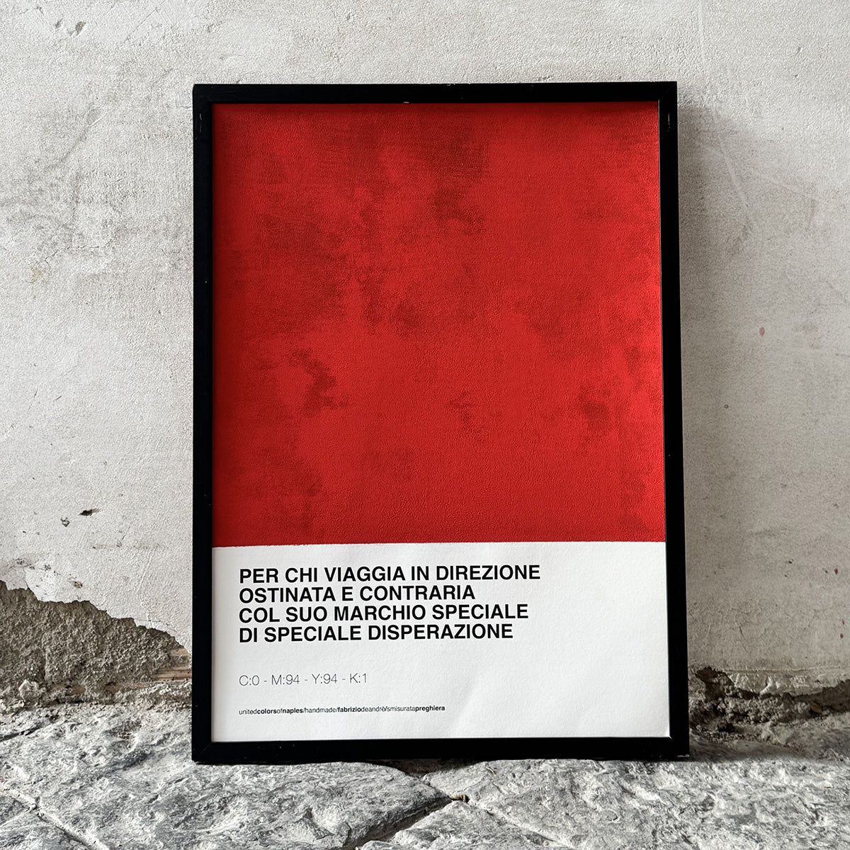 Poster Artwork Smisurata Preghiera, in direzione ostinata e contraria, Fabrizio De Andrè