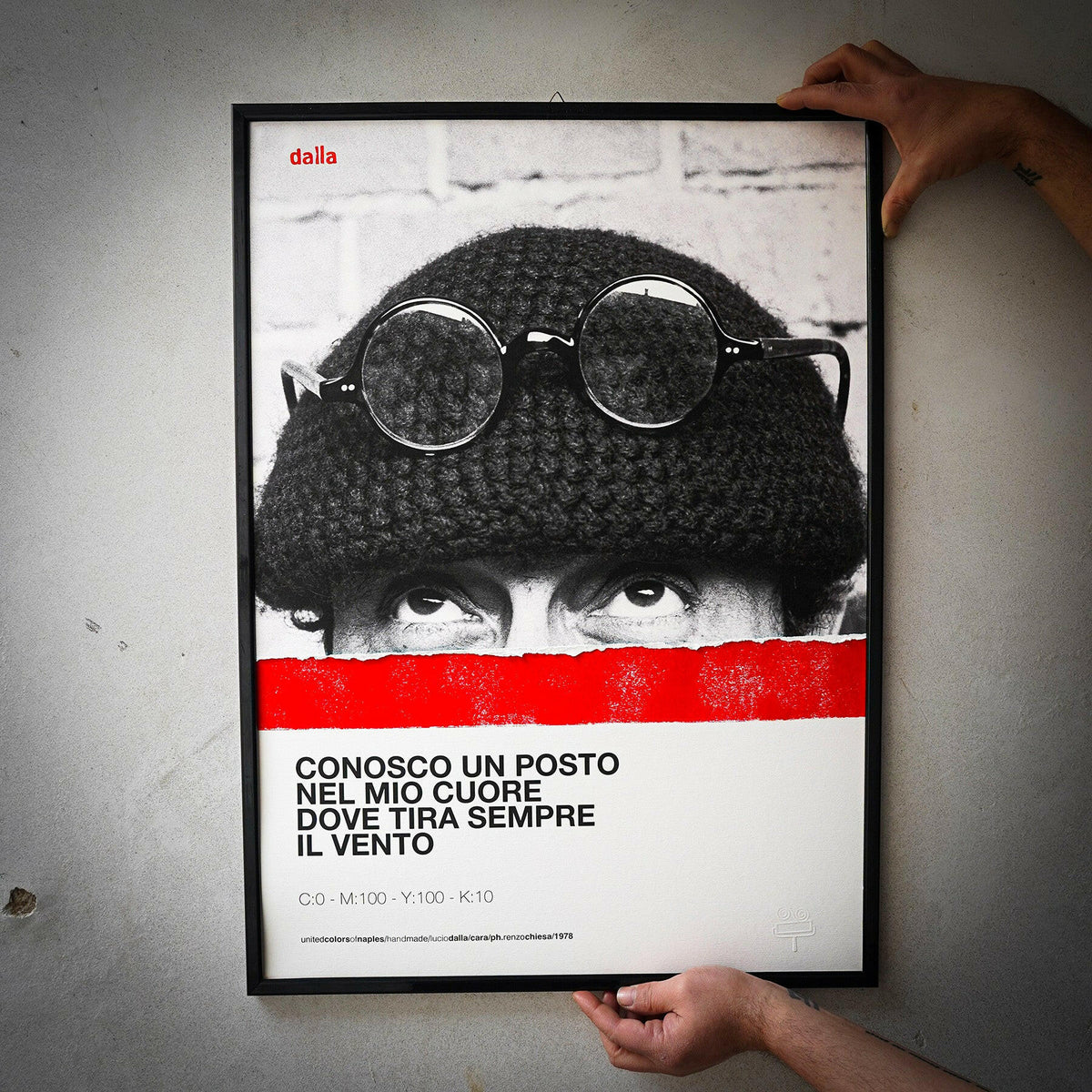 LUCIO DALLA / RENZO CHIESA, STRACCIATO n*1 – Poster Artigianale Fatto a Mano a Napoli | United Colors of Naples